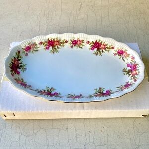 Vintage Walbrzych Poland Porcelain China Oval Serving Platter 11” x 6.5”